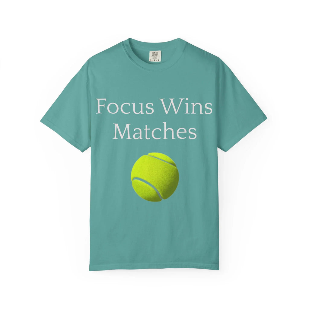 Focus Wins Matches Tennis Ball T-shirt | Tennis Graphic Tee - 250 USA Celebration