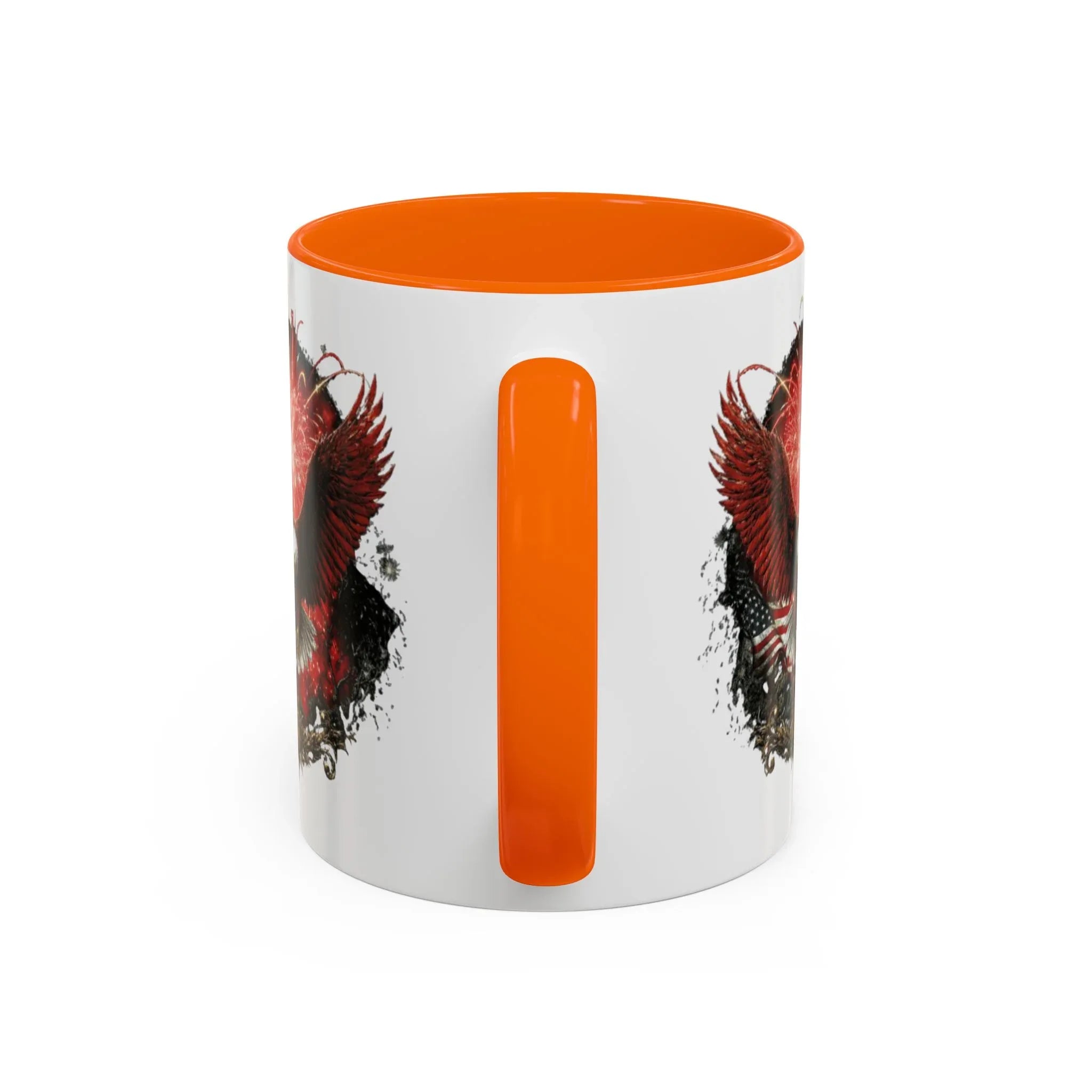 Red Eagle Emblem Accent Coffee Mug | Patriotic Eagle Design - 250 USA Celebration