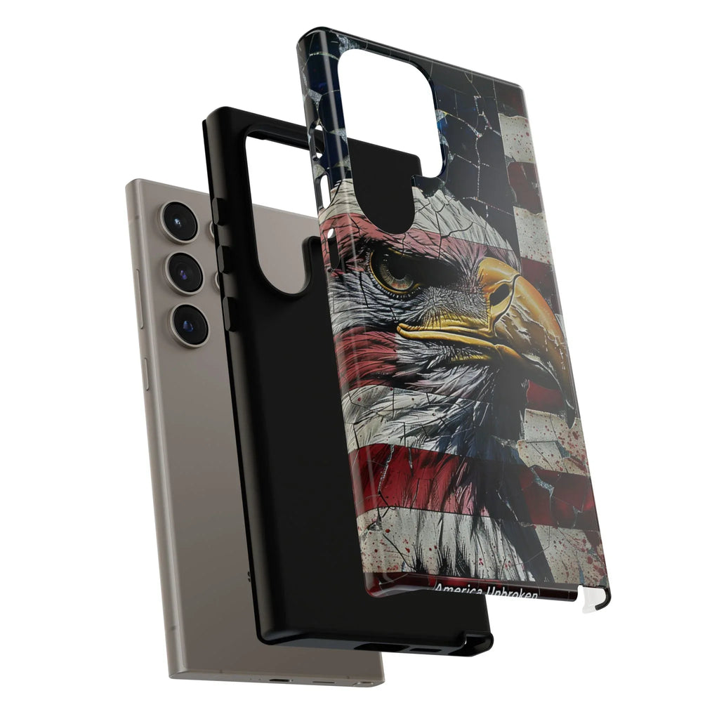 American Flag Bald Eagle phone case | Patriotic iPhone cover, cracked vintage flag design - 250 USA Celebration