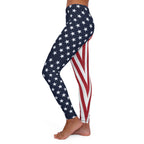 Patriotic American Flag Leggings - Women's Spandex Yoga Pants