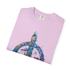 Psychedelic Mushroom Peace Sign T-Shirt | Neon Tie-Dye 60s Hippie Poster - 250 USA Celebration