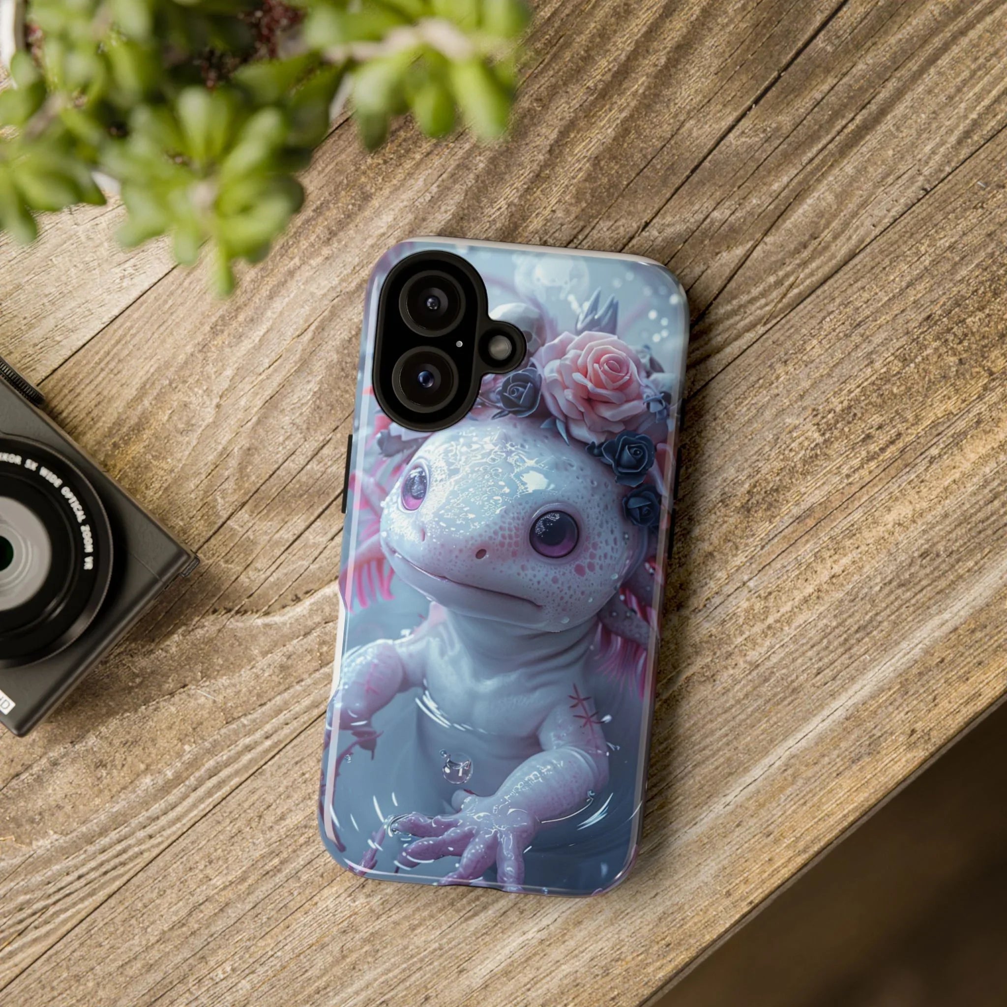 Goth Axolotls Tough Cases | Cute Creepy Axolotl Phone Case, Gloomycore Aesthetic - 250 USA Celebration