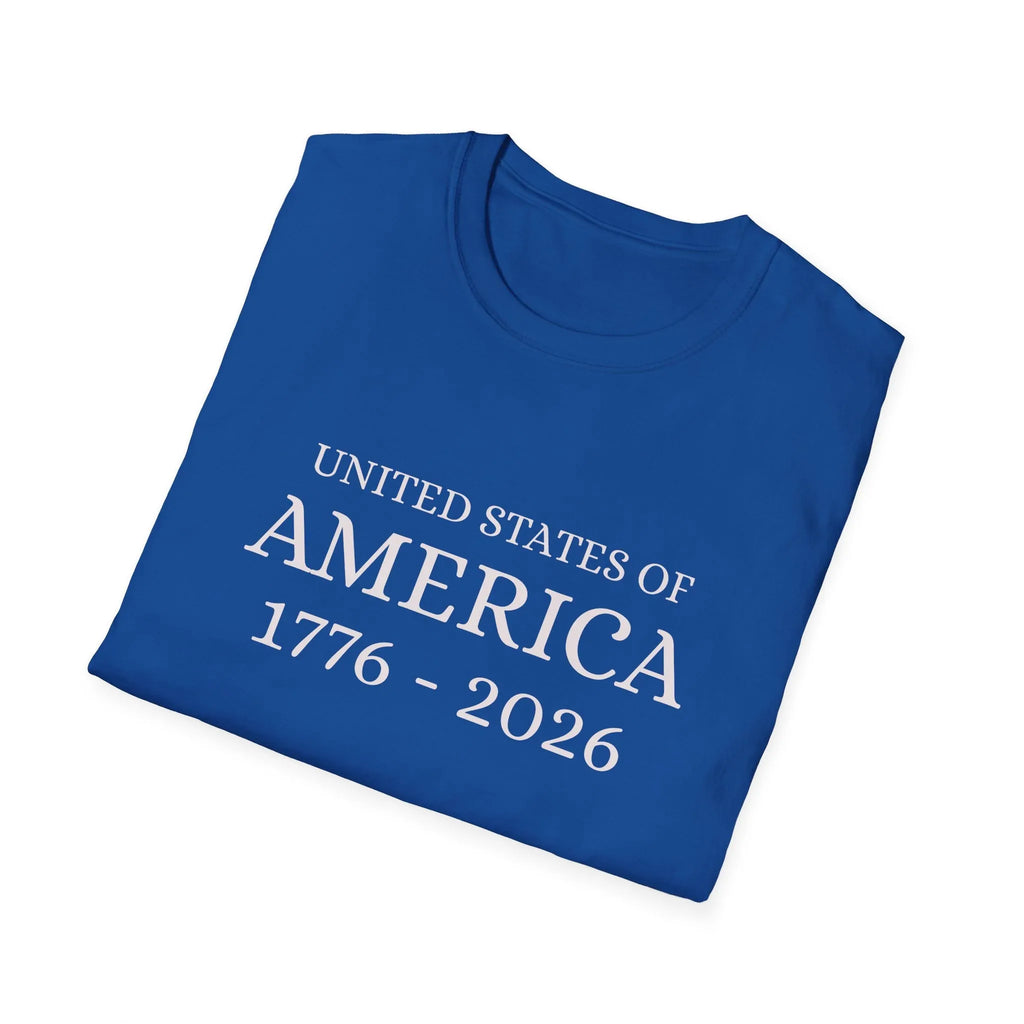 United States of America 1776-2026 T-Shirt | Patriotic Vintage Text - 250 USA Celebration