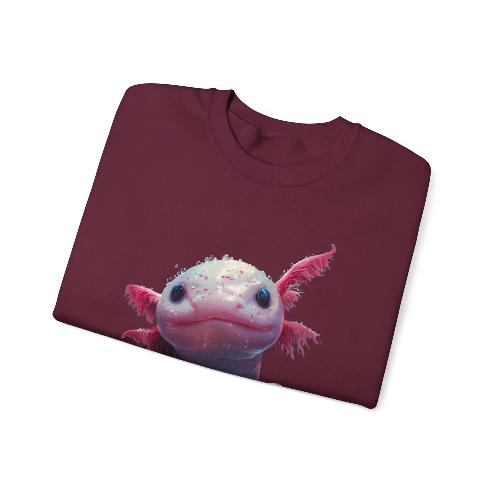 Pink Axolotl Illustration Sweatshirt | Cute Amphibian Art, Pastel Watercolor - 250 USA Celebration