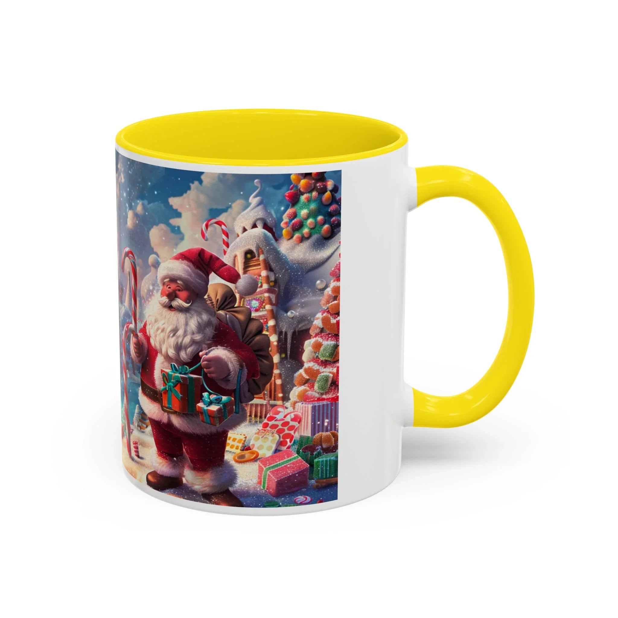 Festive Santa Accent Coffee Mug, Christmas Gift, Holiday Decor, Winter Wonderland, Hot Cocoa Mug, Seasonal Drinkware - 250 USA Celebration