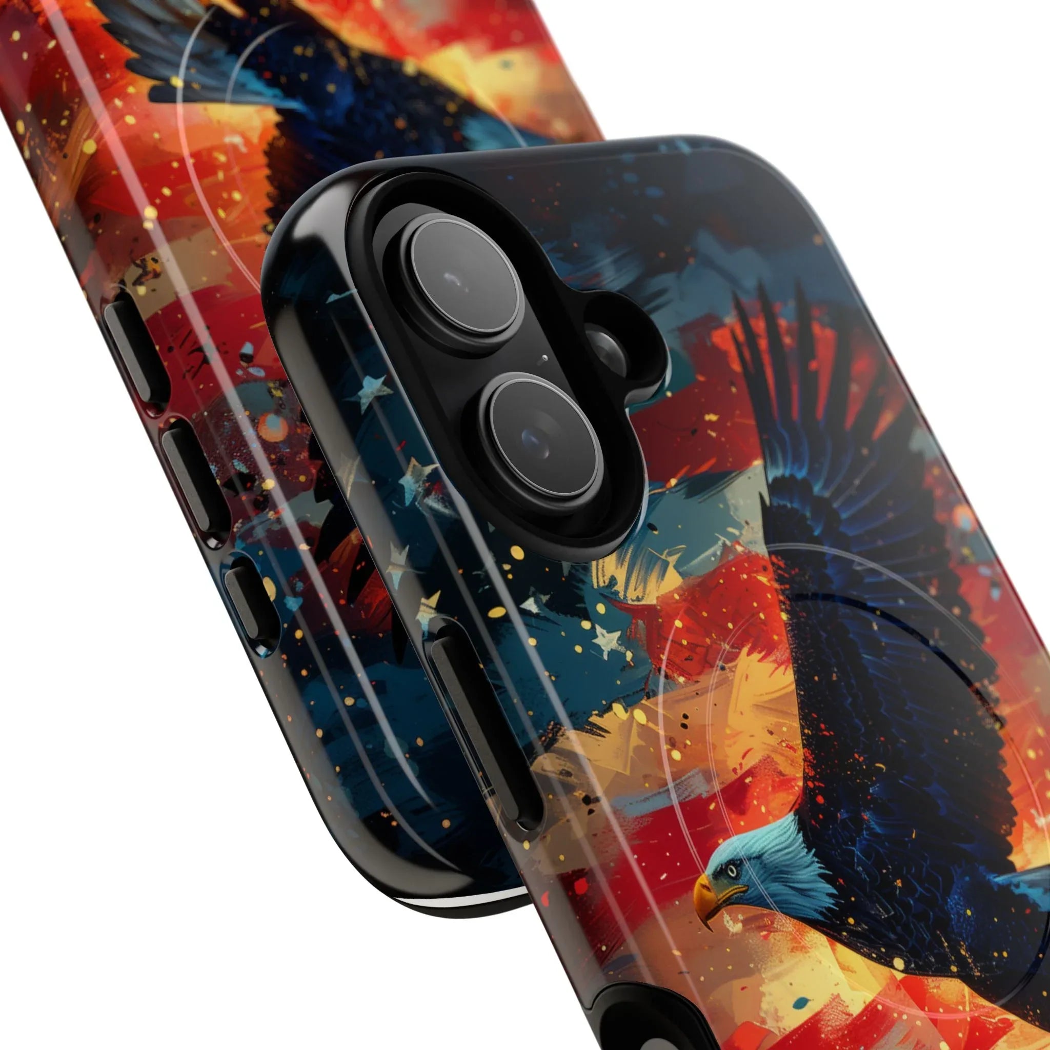 Eagle Flag Magnetic Phone Case, Patriotic iPhone Cover, Tough Cell Phone Cases, Gift for Veterans, Independence Day Accessories - 250 USA Celebration