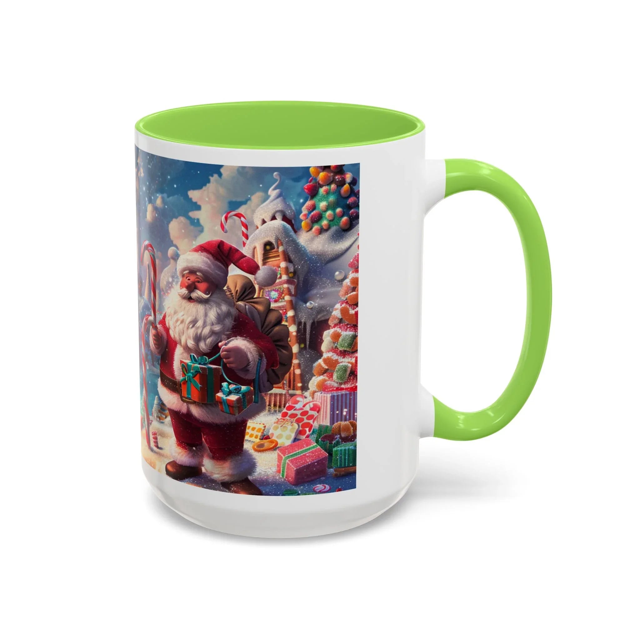 Festive Santa in Candy Wonderland mug | Holiday Christmas ceramic mug - 250 USA Celebration