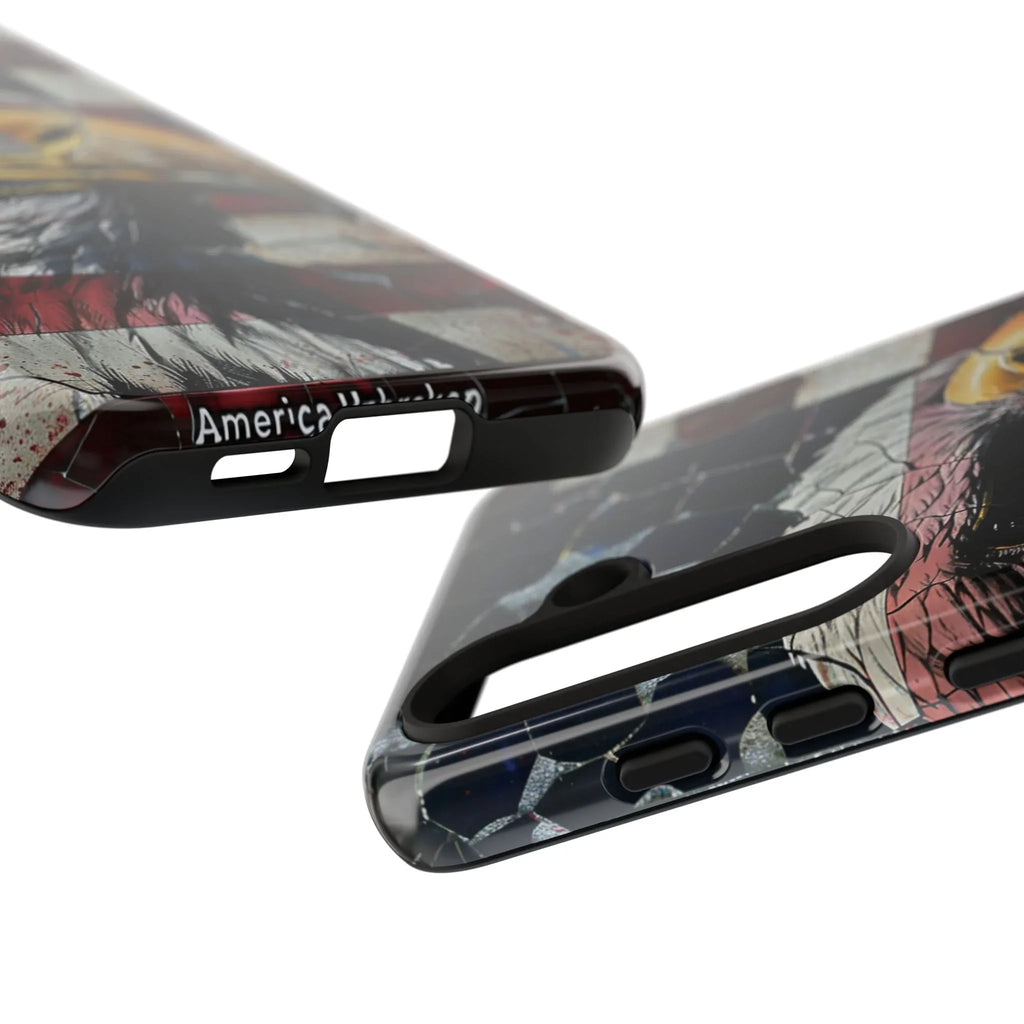 American Flag Bald Eagle phone case | Patriotic iPhone cover, cracked vintage flag design - 250 USA Celebration