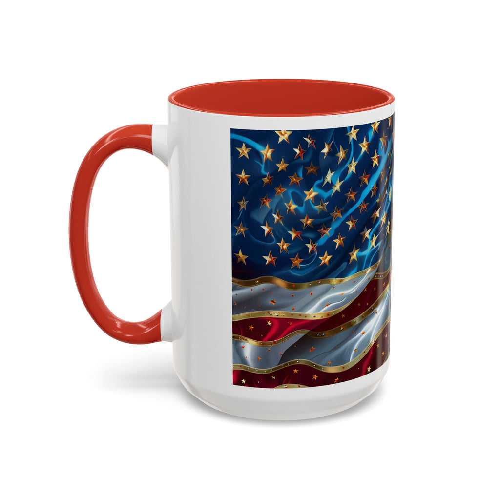 Patriotic American Flag Accent Coffee Mug (11/15oz)
