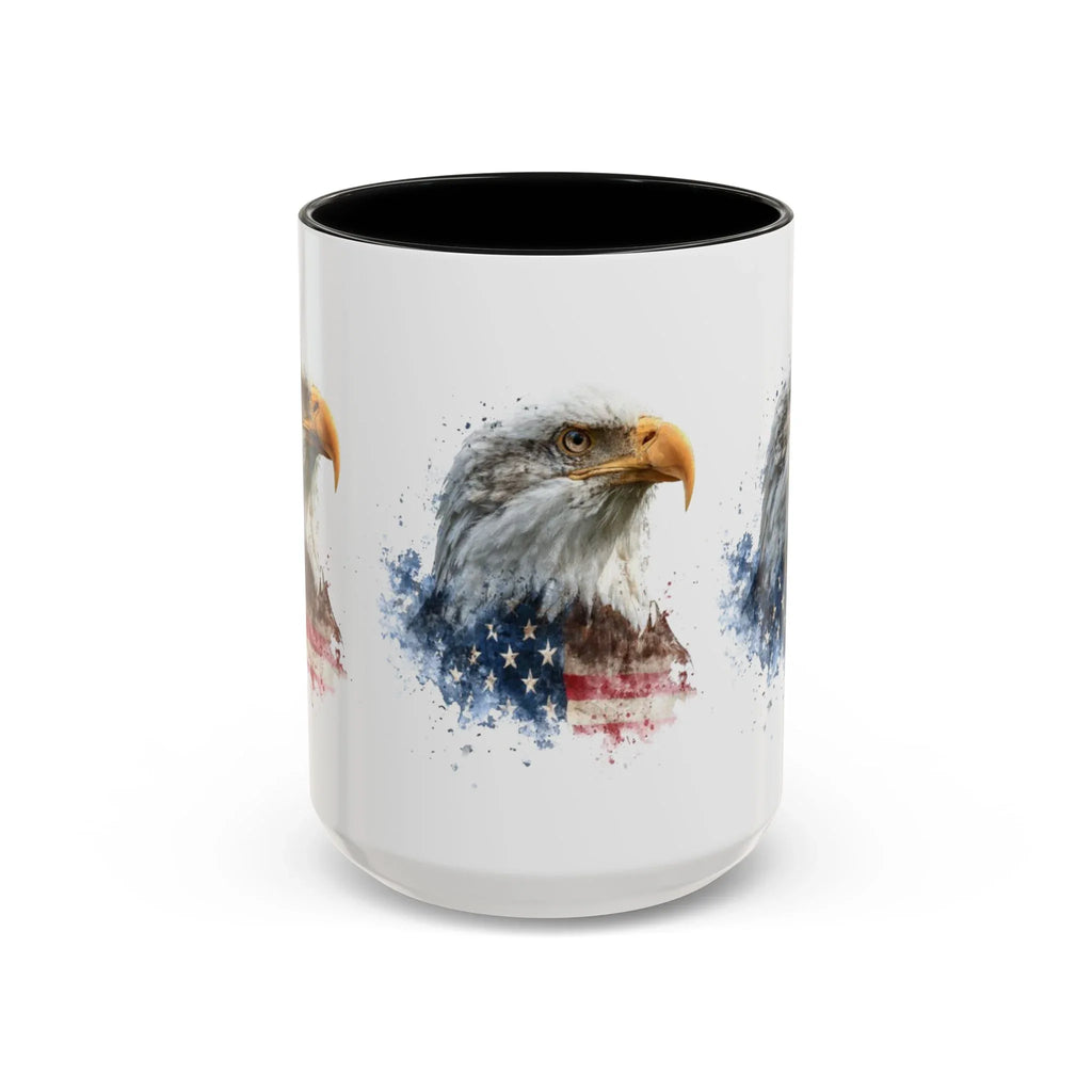 American Flag Bald Eagle Mug | Accent Coffee Mug - 250 USA Celebration