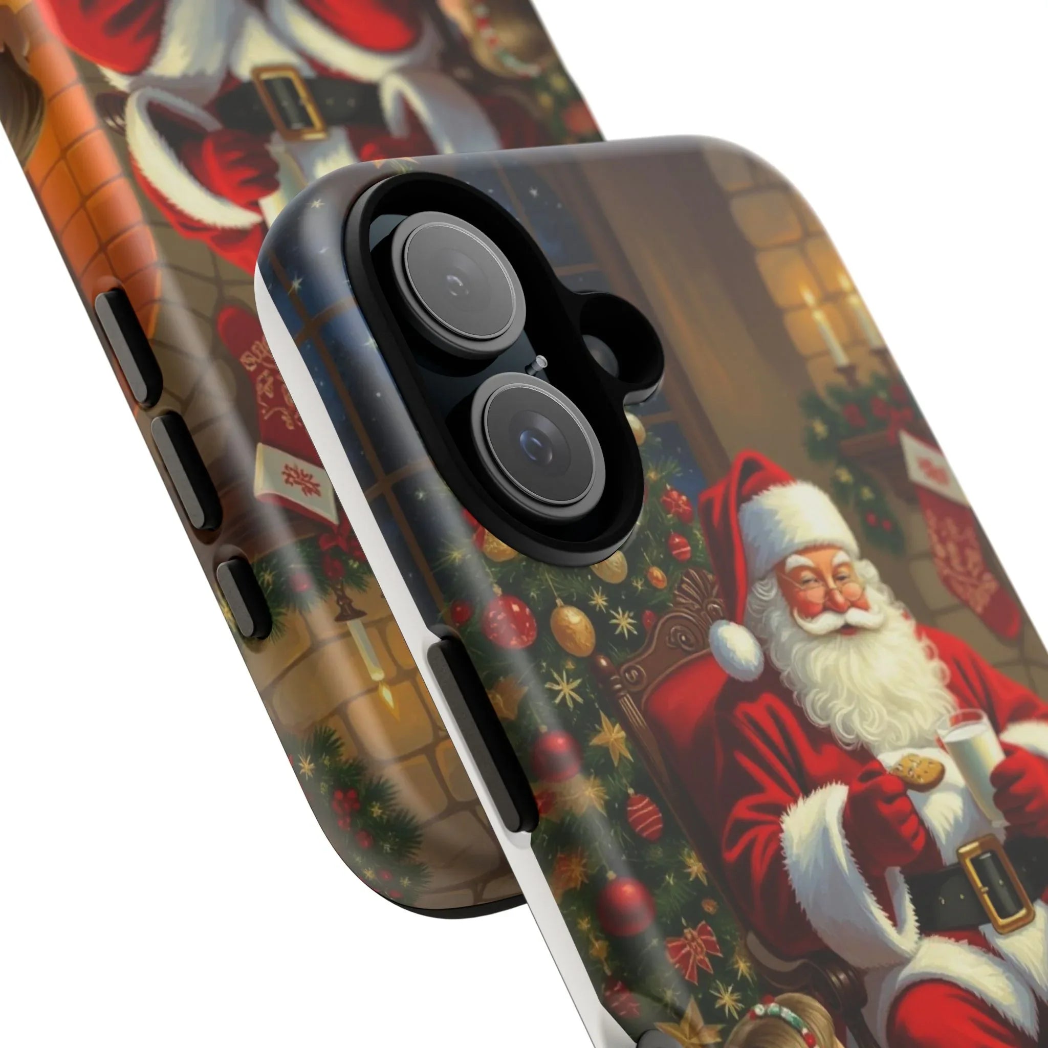 Santa Claus Storytime Tough Phone Case | Christmas holiday scene, kids and cookies - 250 USA Celebration