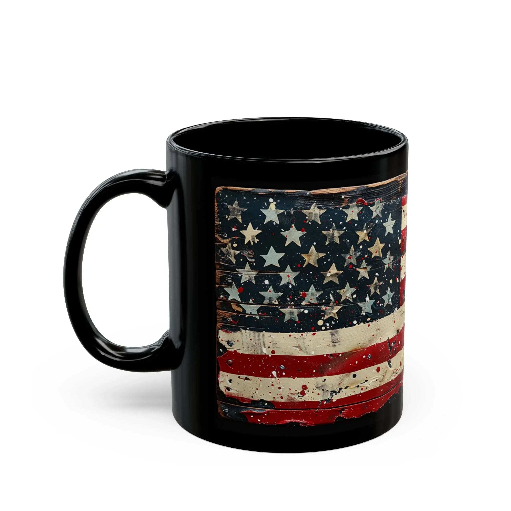 Vintage American Flag Mug, Patriotic Coffee Cup, 4th of July Gift, Military Appreciation, Americana Decor, Rustic Kitchenware - 250 USA Celebration