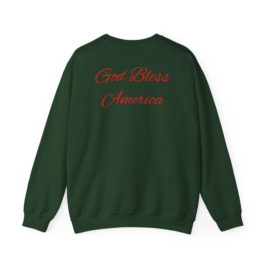 God Bless America Eagle Artwork crewneck sweatshirt | Patriotic eagle collage - 250 USA Celebration
