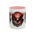 Red Eagle Emblem Accent Coffee Mug | Patriotic Eagle Design - 250 USA Celebration