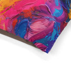 Abstract Rainbow Pet Bed — Colorful Swirl Dog & Cat Cushion