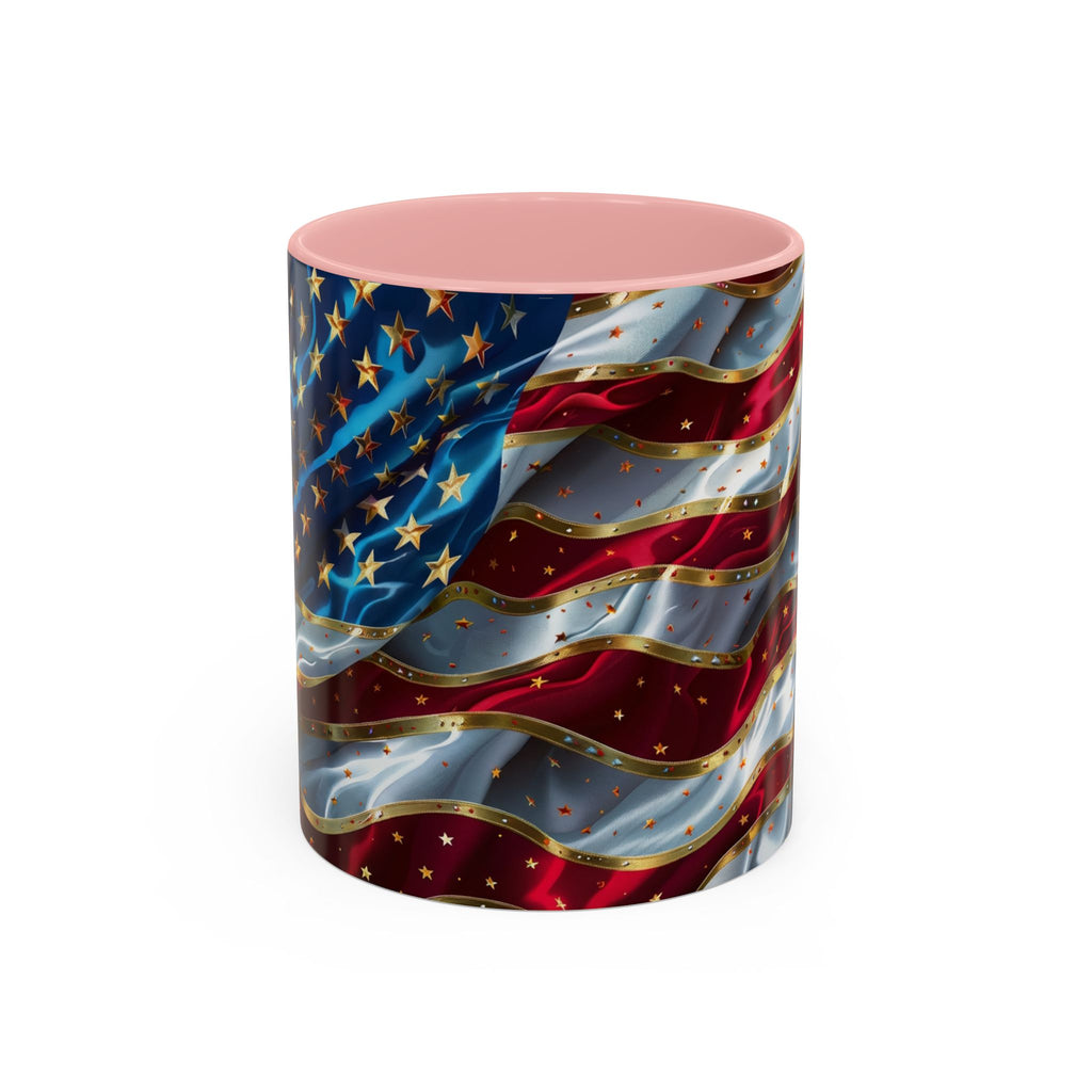 Patriotic American Flag Accent Coffee Mug (11/15oz)