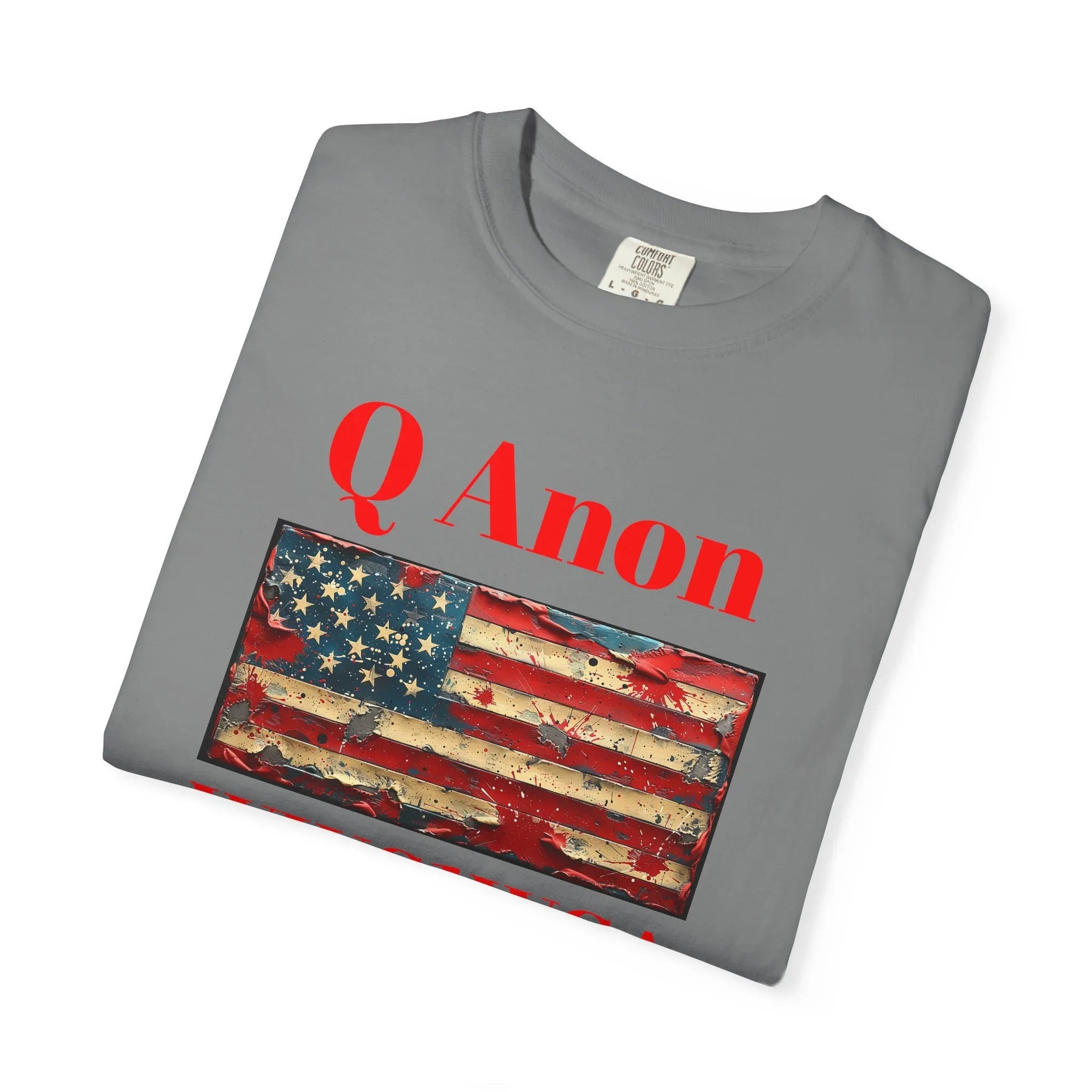Q Anon WWG1WGA T-Shirt | American Flag Graphic Tee - 250 USA Celebration