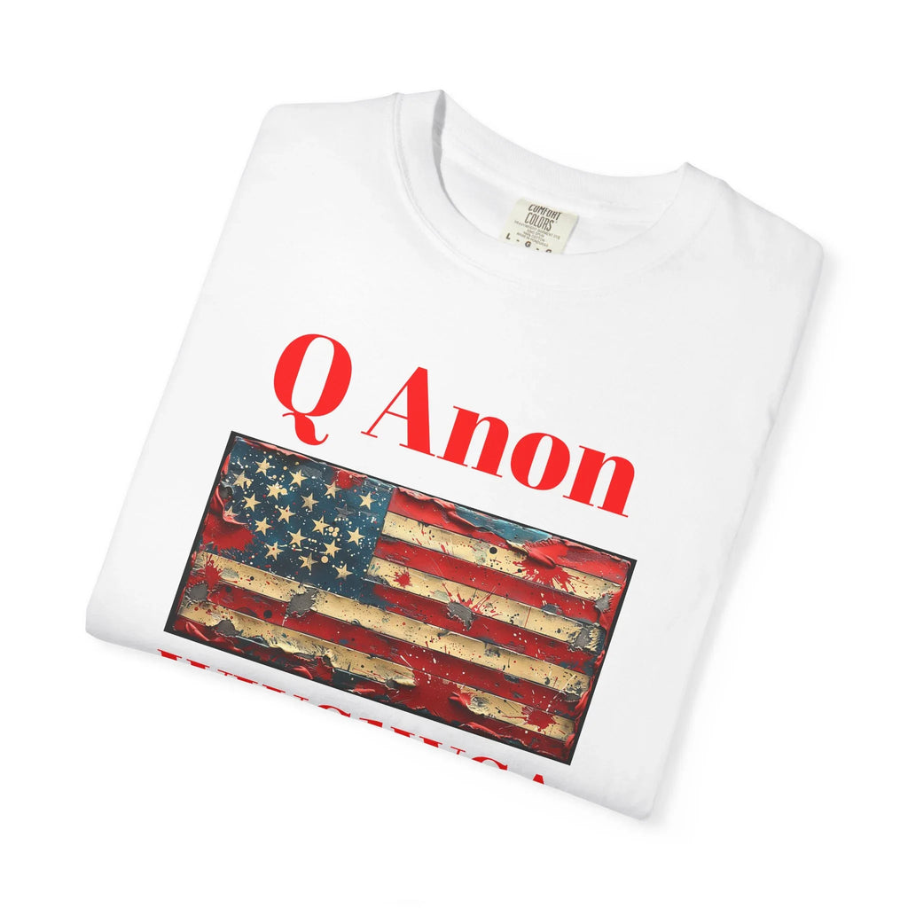 Q Anon WWG1WGA T-Shirt | American Flag Graphic Tee - 250 USA Celebration