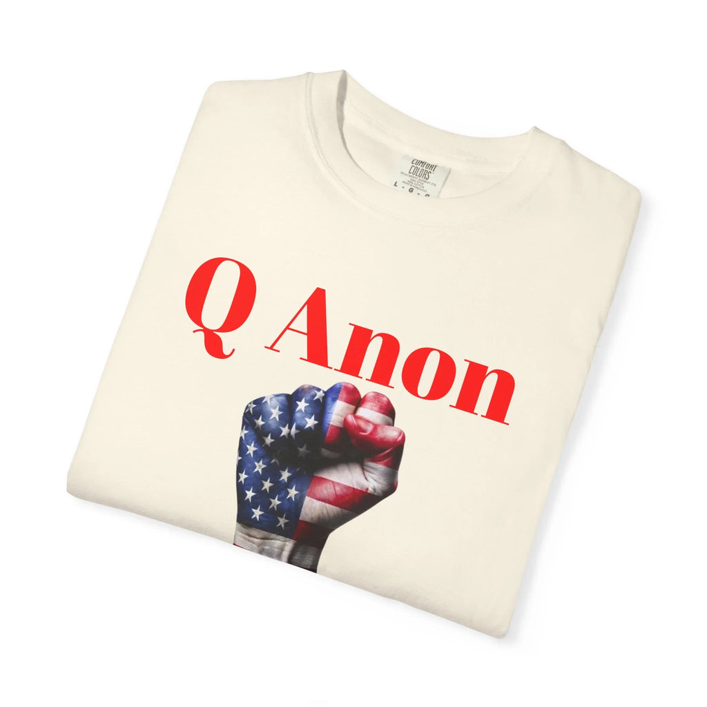 Q Anon Fist T-shirt | WWG1WGA Print - 250 USA Celebration