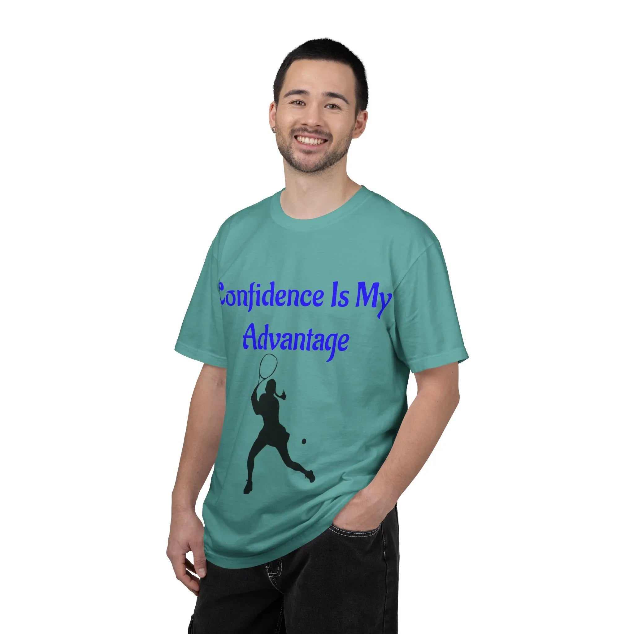 Confidence Is My Advantage Tennis Player T-Shirt | Tennis Quote Tee - 250 USA Celebration