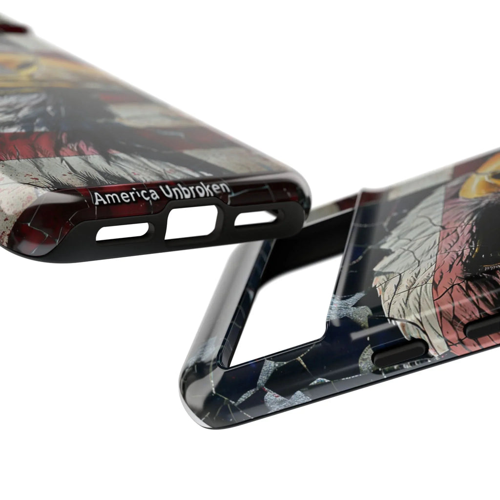 American Flag Bald Eagle phone case | Patriotic iPhone cover, cracked vintage flag design - 250 USA Celebration