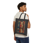 Canvas Tote Bag — Vintage American Flag Portrait / Cosmic Nebula Art