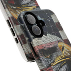 American Flag Bald Eagle phone case | Patriotic iPhone cover, cracked vintage flag design - 250 USA Celebration