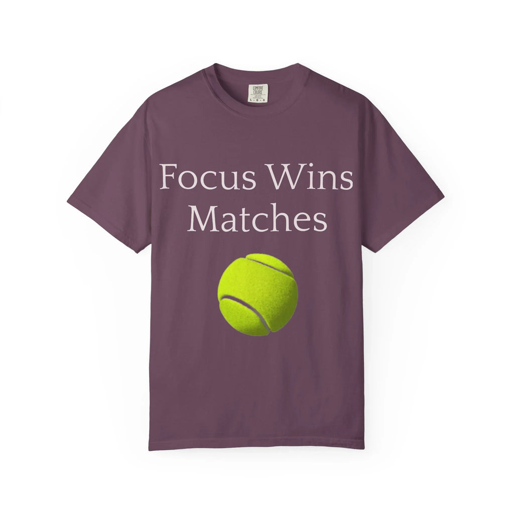 Focus Wins Matches Tennis Ball T-shirt | Tennis Graphic Tee - 250 USA Celebration