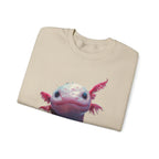 Pink Axolotl Illustration Sweatshirt | Cute Amphibian Art, Pastel Watercolor - 250 USA Celebration