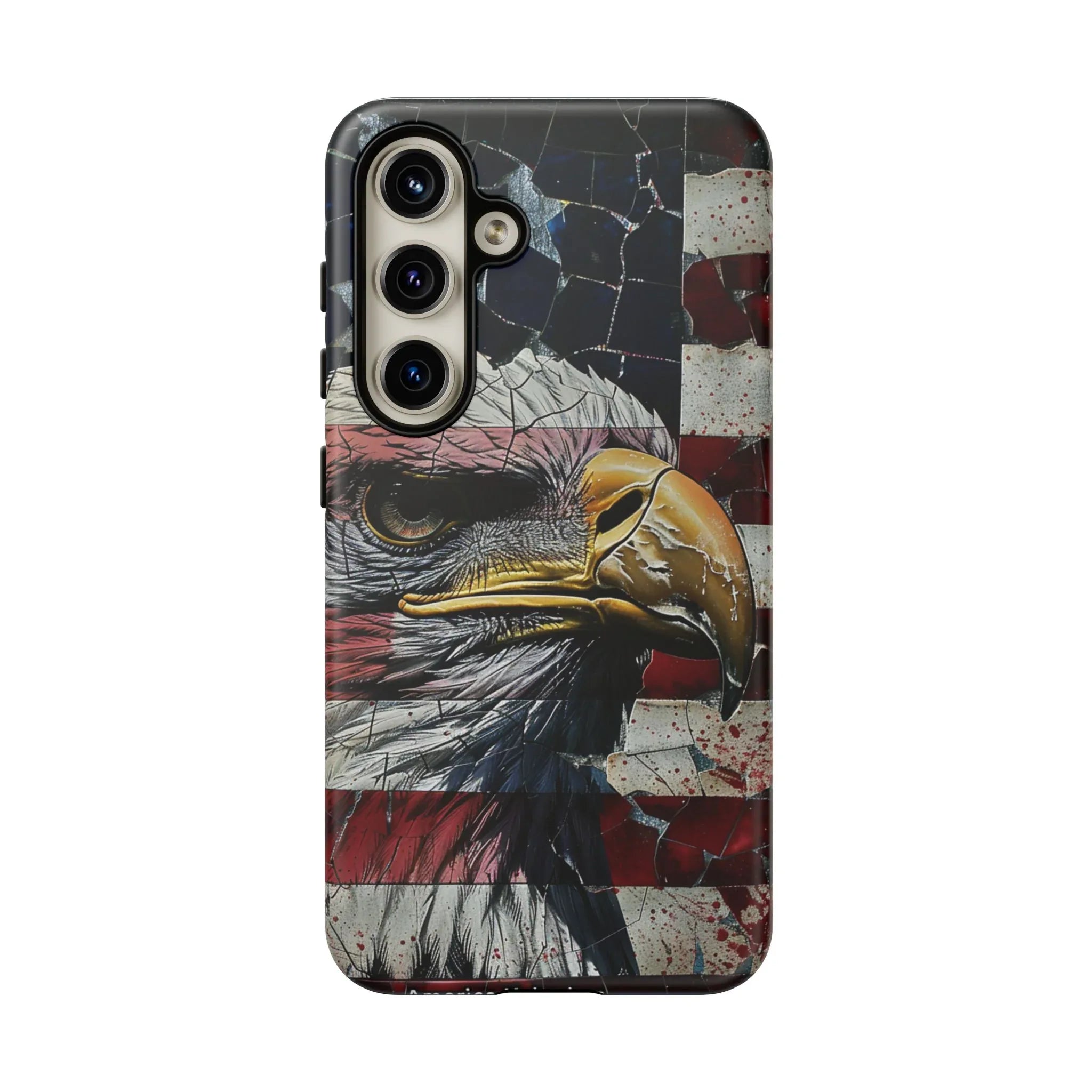 American Flag Bald Eagle phone case | Patriotic iPhone cover, cracked vintage flag design - 250 USA Celebration