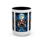 Santa Sleigh with Reindeer Coffee Mug | Christmas Moon Accent Mug - 250 USA Celebration