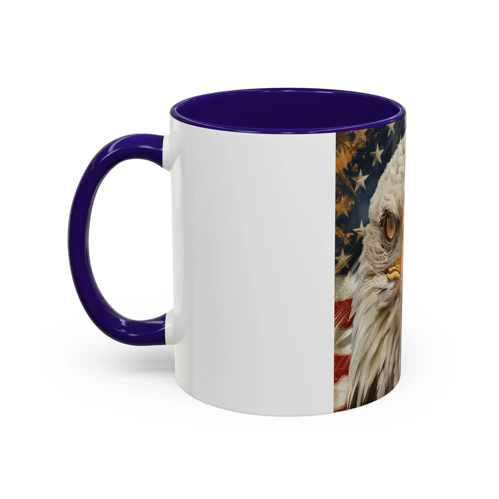 Colorful Mugs (11oz, 15oz) Majestic bald eagle head Patriotic coffee cup, America 250 Celebration coffee cup - 250 USA Celebration