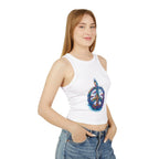 Watercolor Peace Sign Racer Tank Top | Tie Dye Boho Hippie - 250 USA Celebration