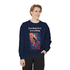 Patriotic Sweatshirt, American Flag 4th of July Independence, Red White Blue Fireworks, Birthday Freedom