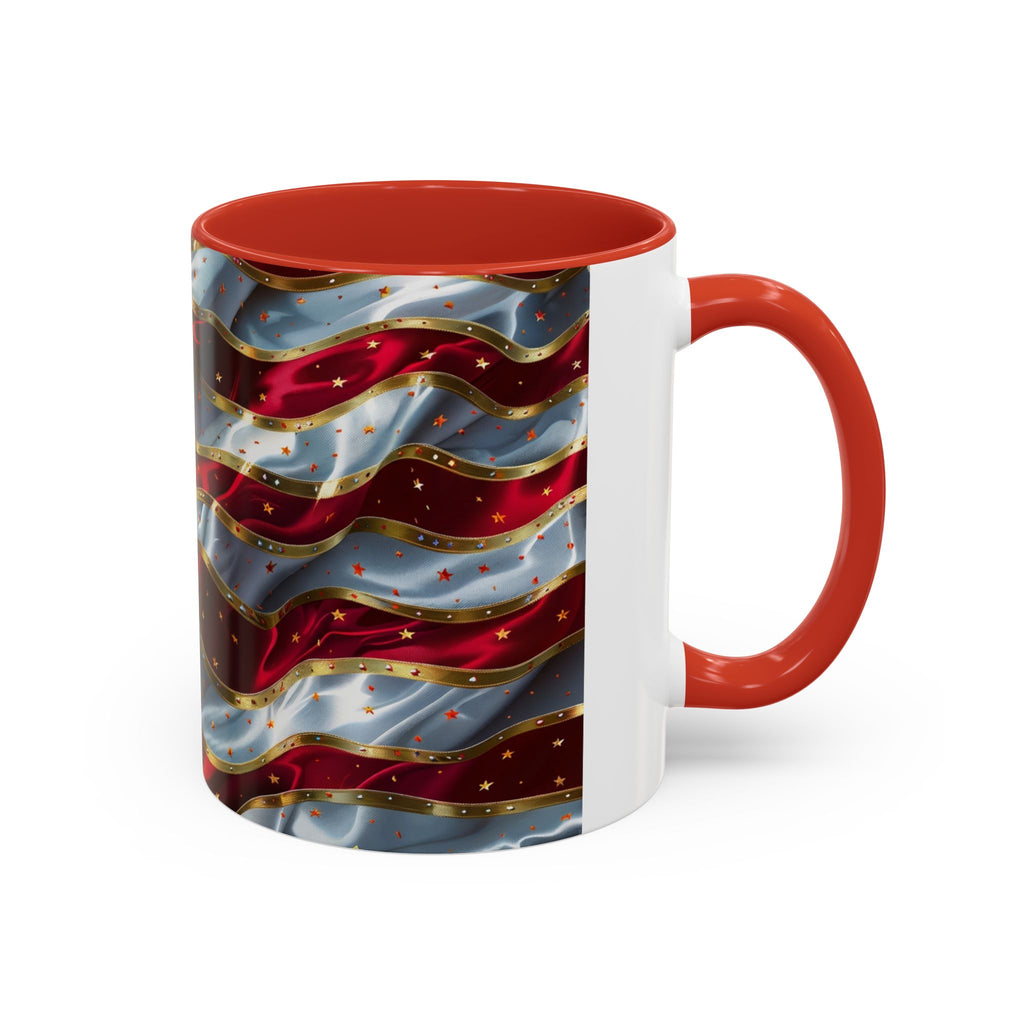 Patriotic American Flag Accent Coffee Mug (11/15oz)