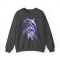 Iridescent Dolphin Trio Sweatshirt | Ocean Marine Animal Crewneck - 250 USA Celebration