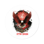 1776-2026 Eagle with Fireworks round sticker | Patriotic Sticker - 250 USA Celebration