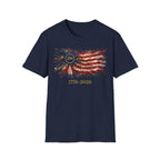 250th Anniversary American Flag T-Shirt – 1776–2026 Patriotic Fireworks Tee