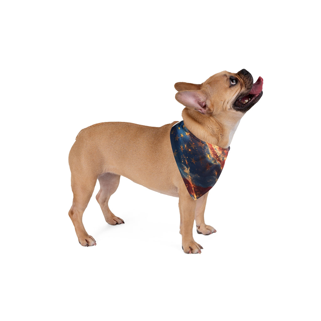 American Flag Fireworks Pet Bandana