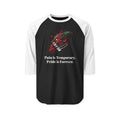Pain Is Temporary Pride Is Forever Raglan Shirt | Boxing Glove Graphic - 250 USA Celebration