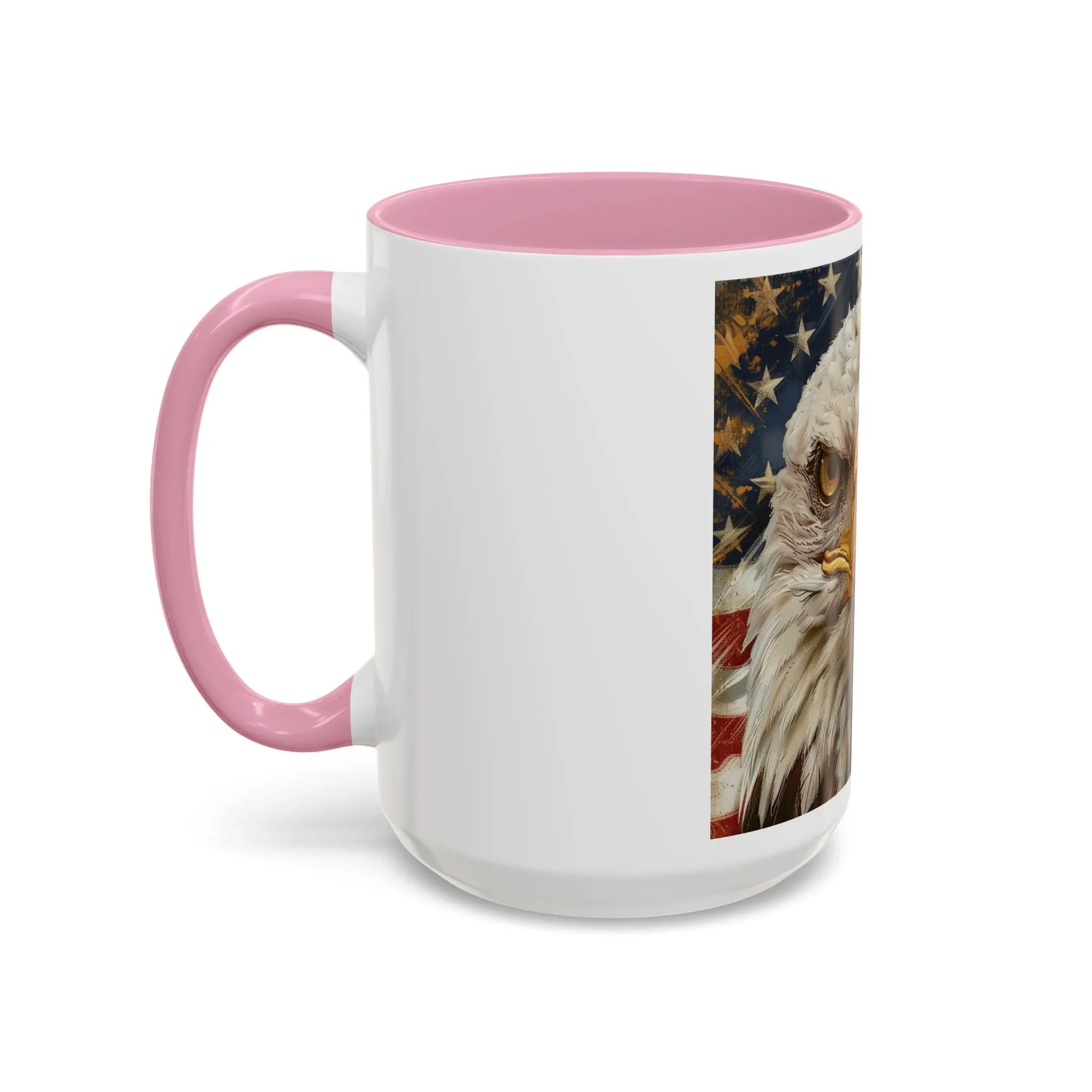 Colorful Mugs (11oz, 15oz) Majestic bald eagle head Patriotic coffee cup, America 250 Celebration coffee cup - 250 USA Celebration