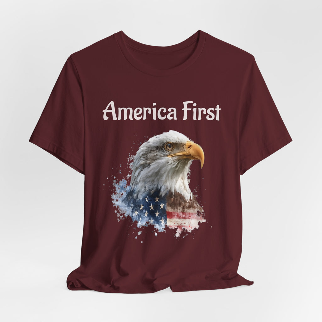 America First Eagle T-Shirt – Patriotic Bald Eagle Tee