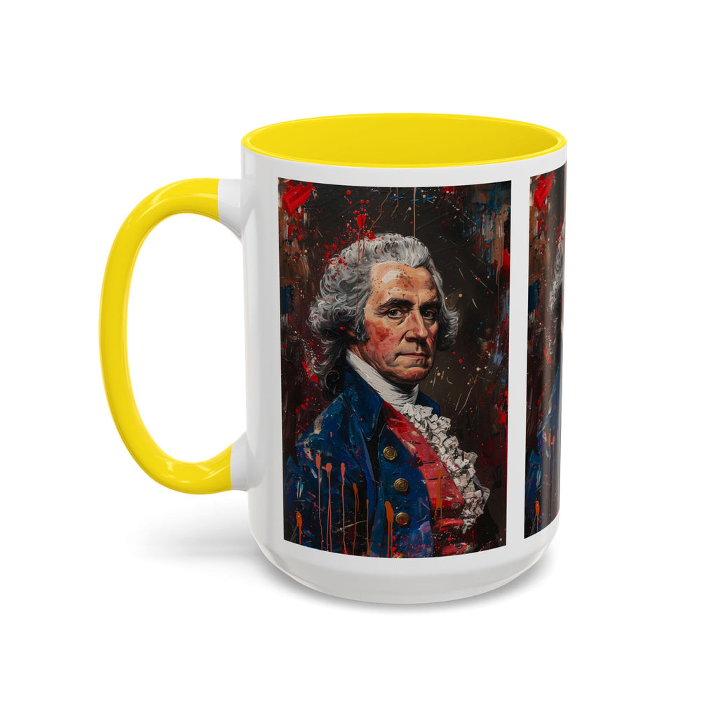 Historical Portrait Accent Mug — Patriotic Vintage-Style Coffee Cup
