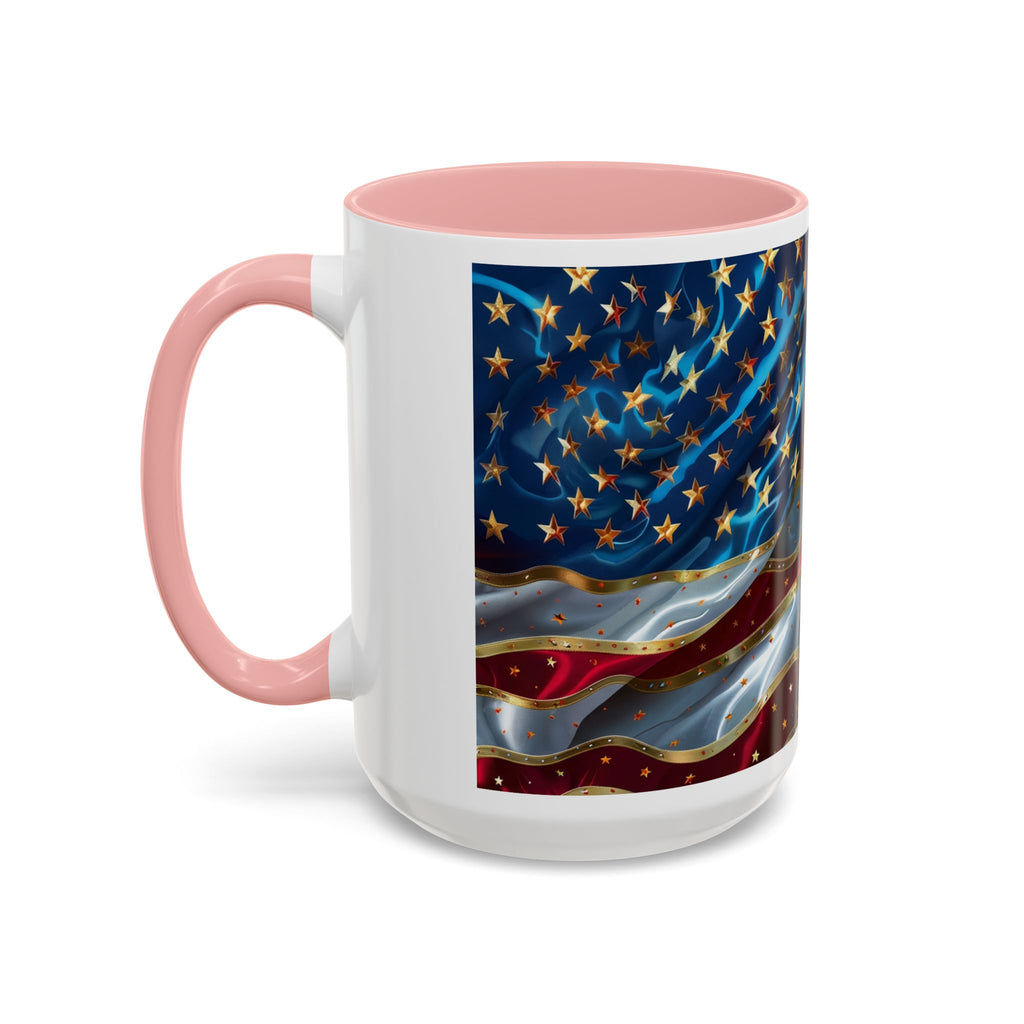 Patriotic American Flag Accent Coffee Mug (11/15oz)
