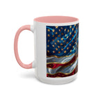 Patriotic American Flag Accent Coffee Mug (11/15oz)