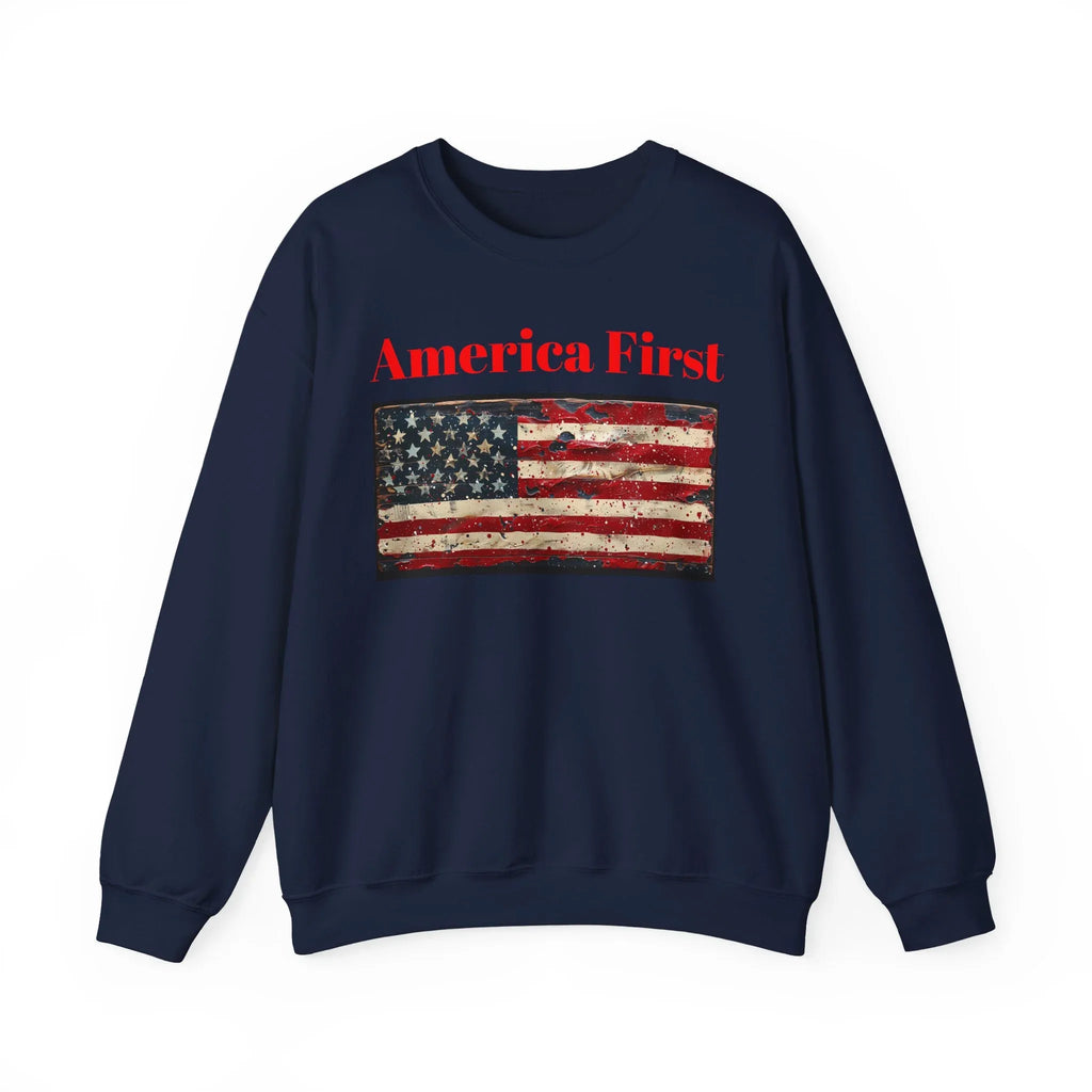 Patriotic American Crewneck Sweatshirt, USA Graphic Tees, Flag T-Shirts, Independence Apparel, Funny Patriotic Shirts, Custom American Tees - 250 USA Celebration