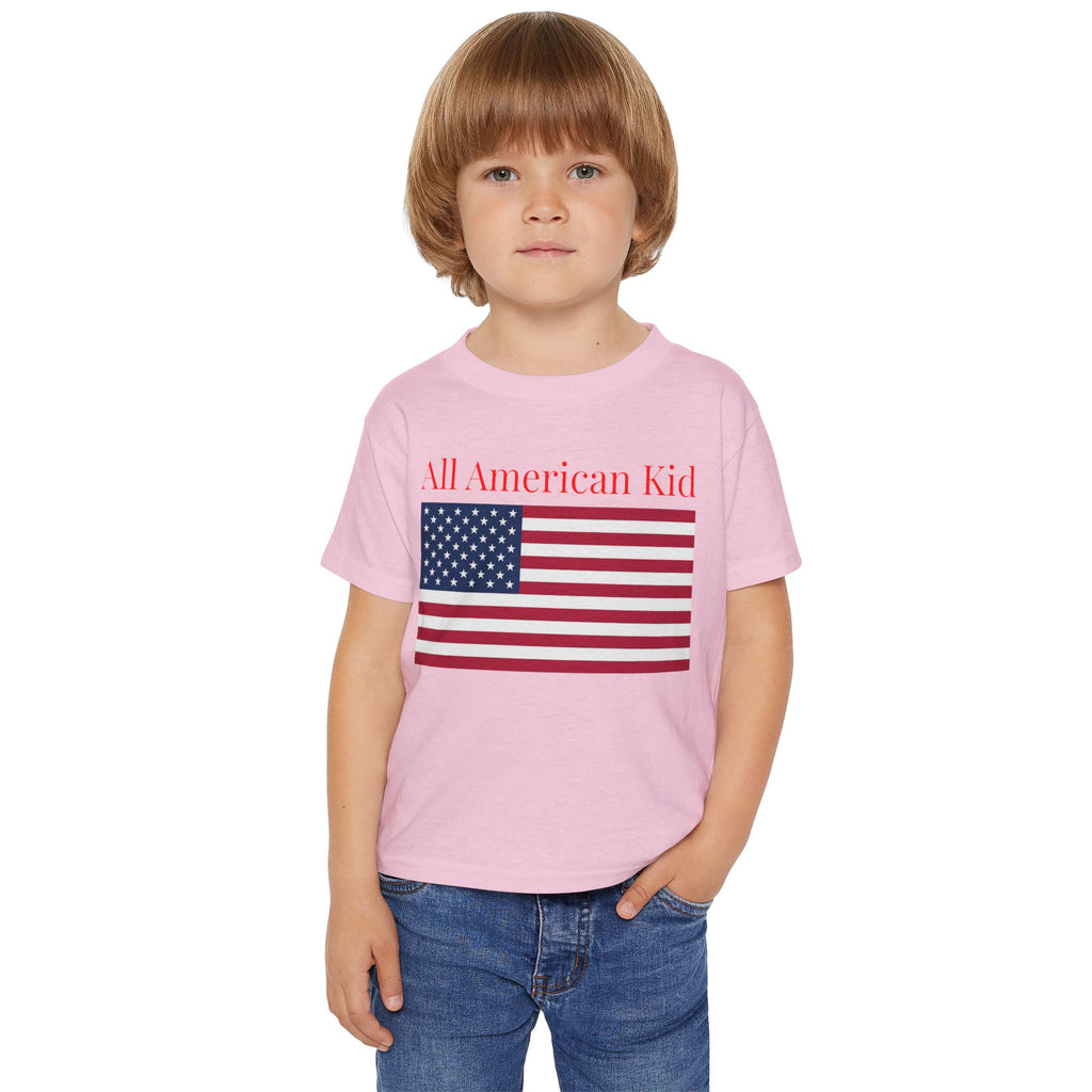 All American Kid Toddler T-Shirt — Patriotic Flag Tee for 4th of July & Memorial Day