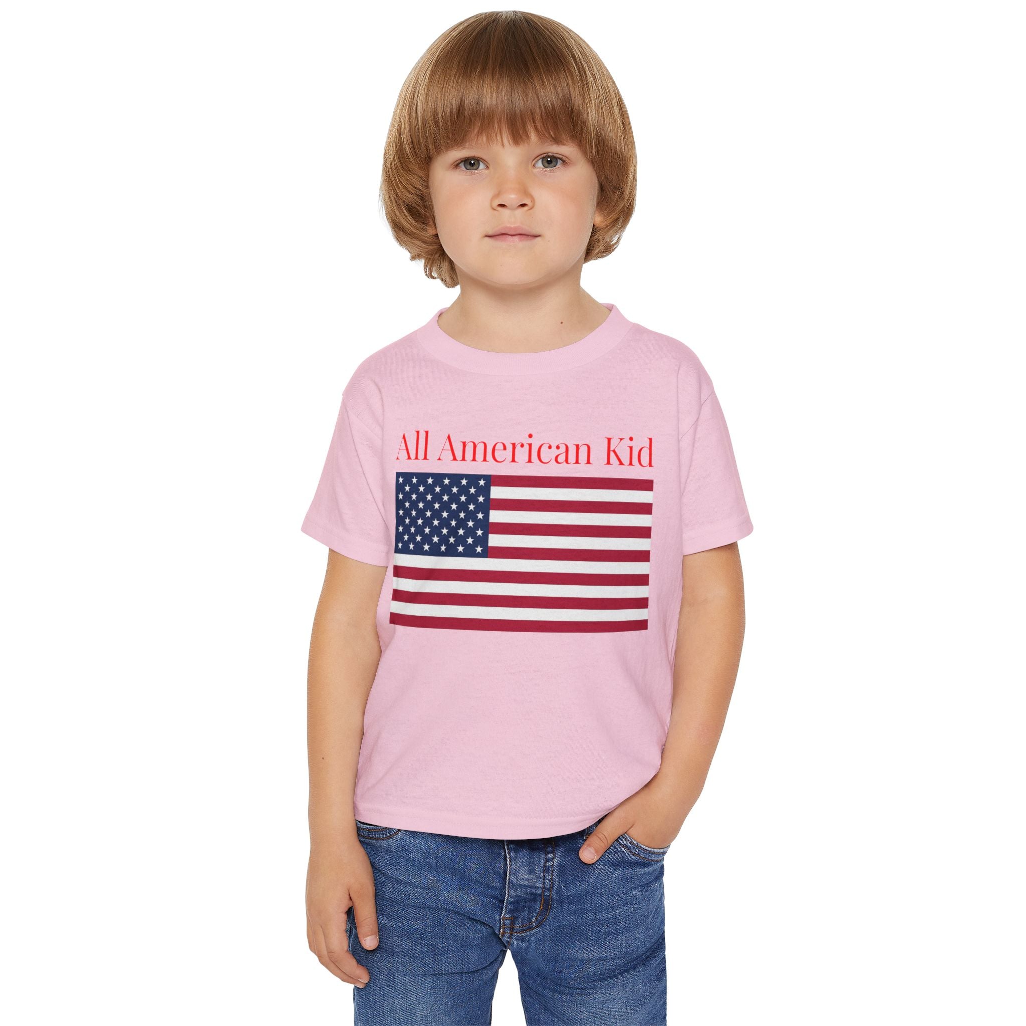 All American Kid Toddler T-Shirt — Patriotic Flag Tee for 4th of July & Memorial Day