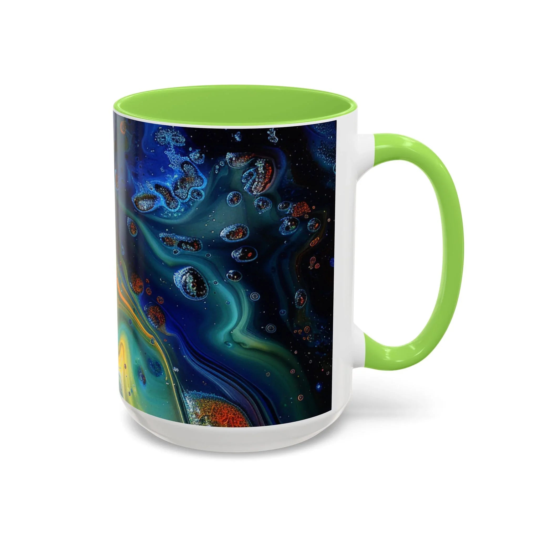 Colorful Mugs (11oz, 15oz) Intense abstract oil splat- coffee cup - 250 USA Celebration