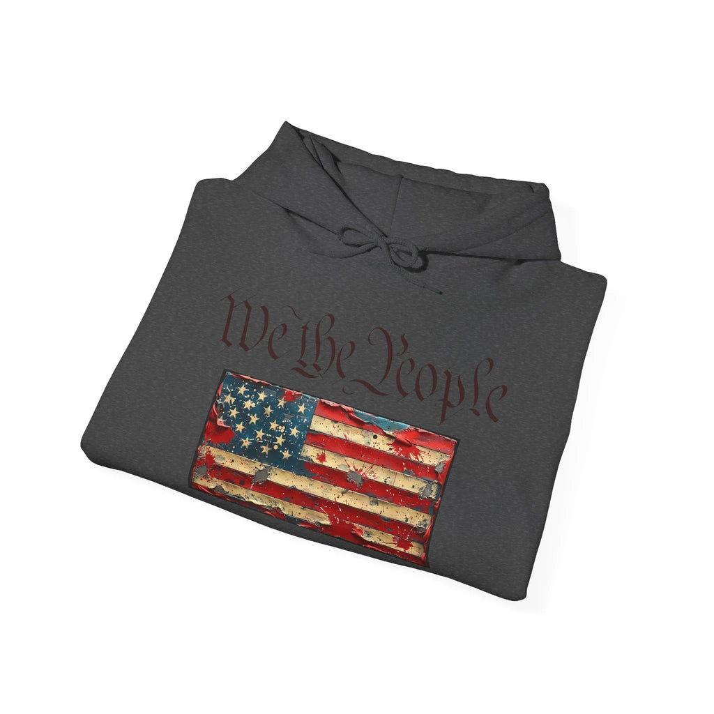 We The People distressed American flag Hoodie | Patriotic Constitution design - 250 USA Celebration